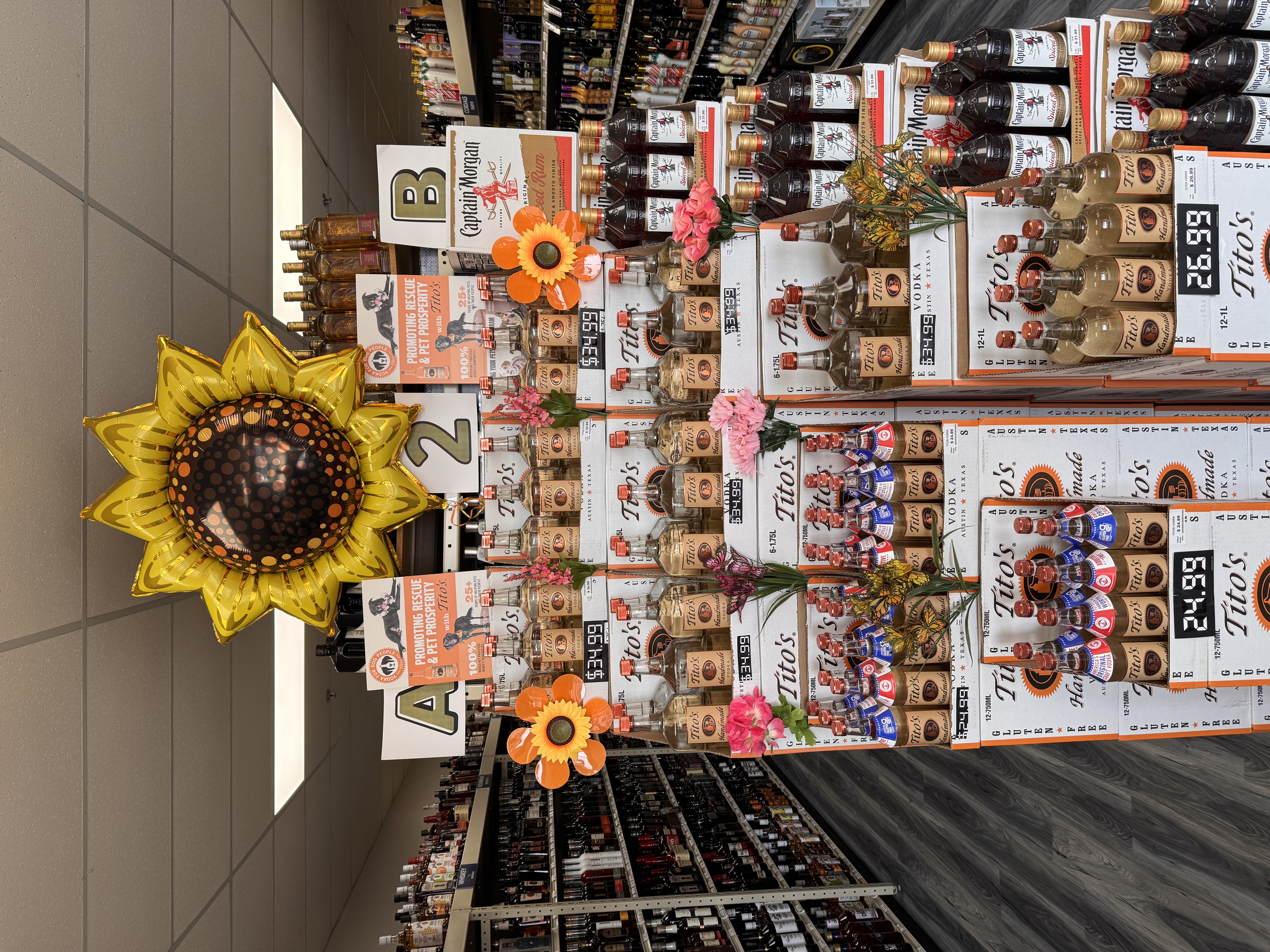 Tito's Vodka Spring Display at Suburban Liquors